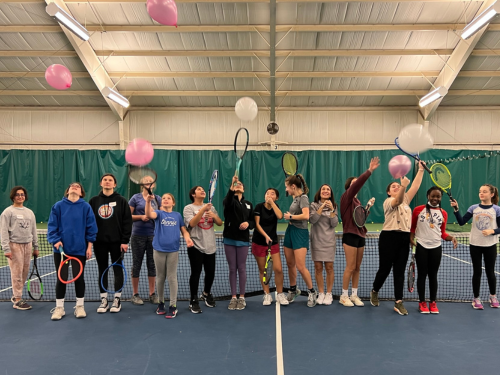 Lauren Davis speaking at Girl Power tennis workshop in Broadview Heights OH